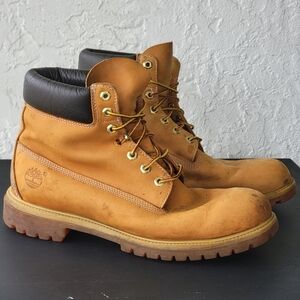 Timberland Premium boots nubuck leather Men's Right Sz 13M Left Sz  11.5M